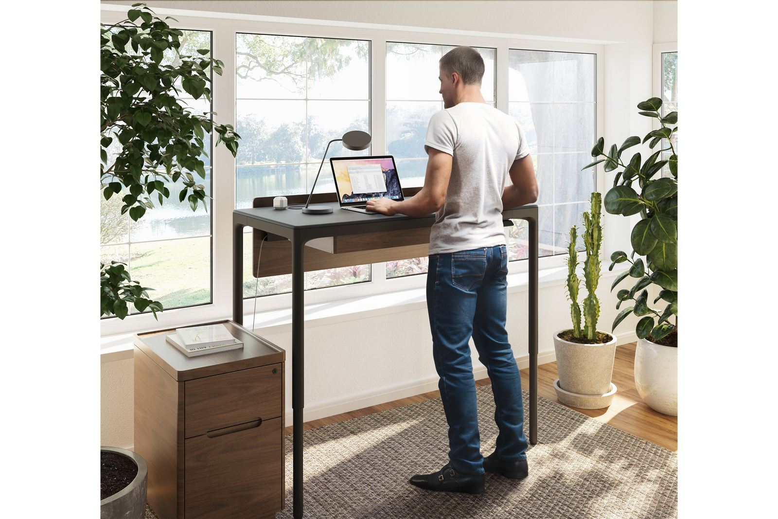 Black Luma Lift Desk 6761