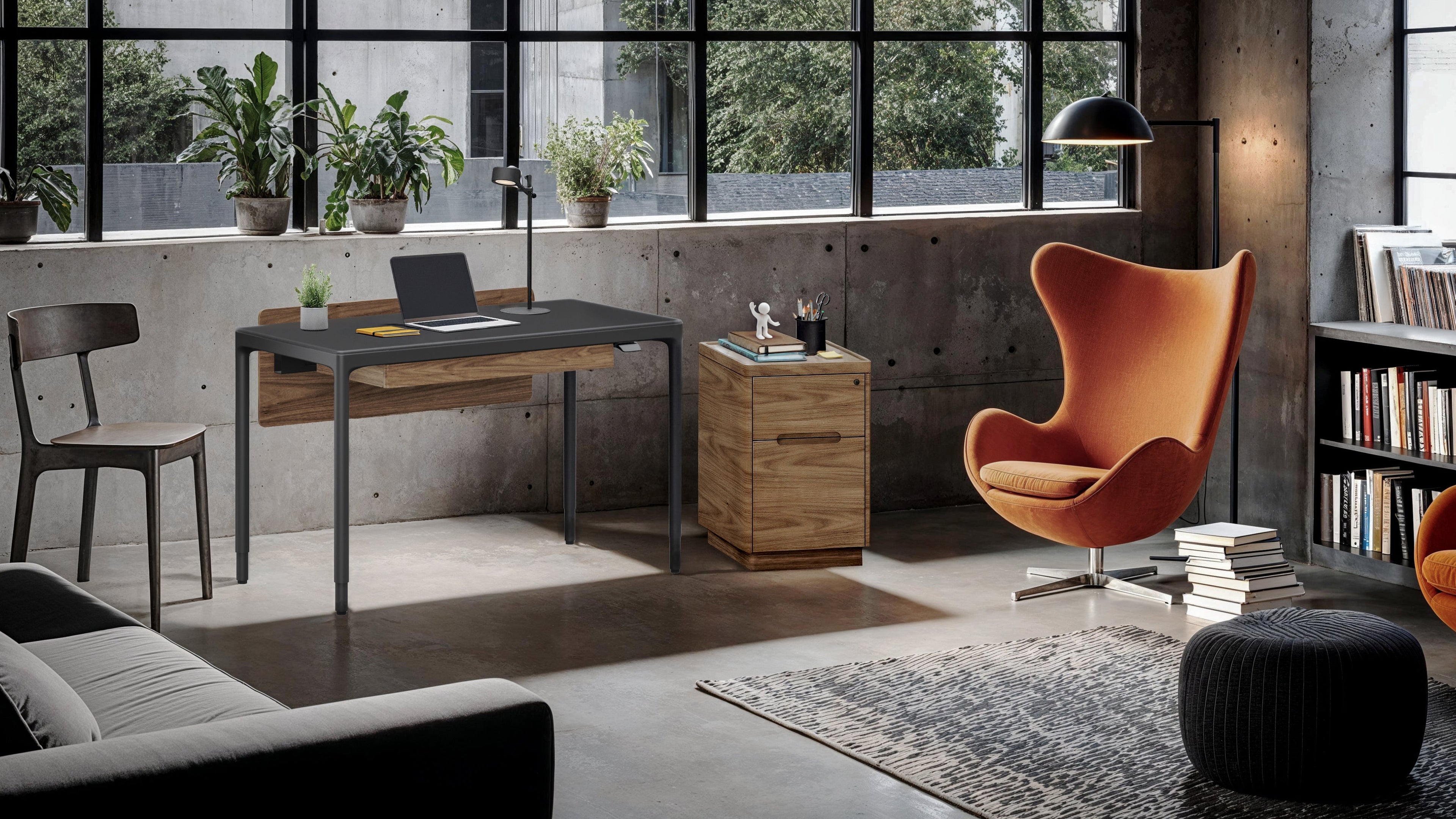 Luma desk, Luma File in a decorated office. 
