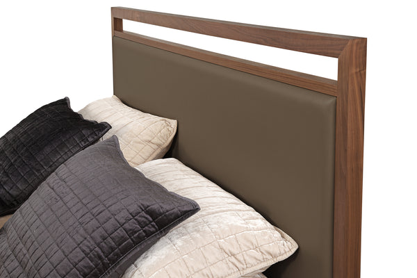 Fedora Leather headboard for the Adler Bed frame by West Bros at Five Elements Furniture