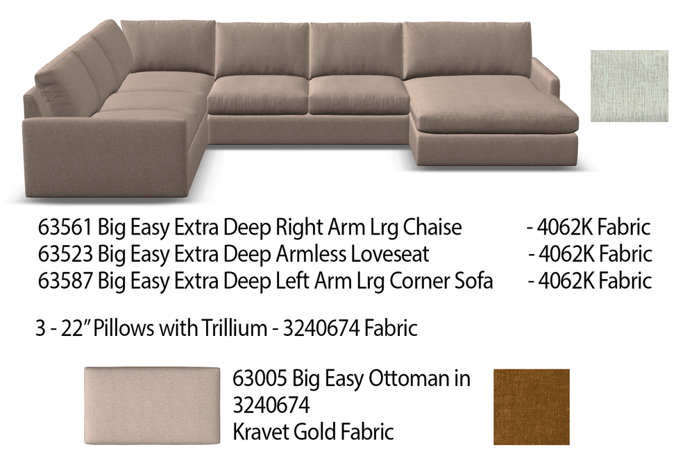 Big Easy Extra Deep Sectional with Ottoman