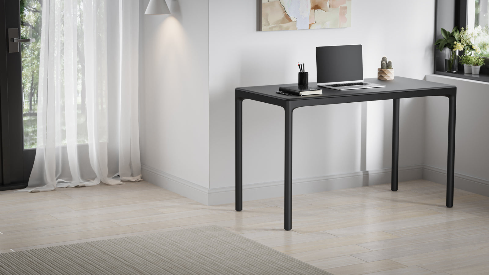 Black Luma Stationary Desk 6761S