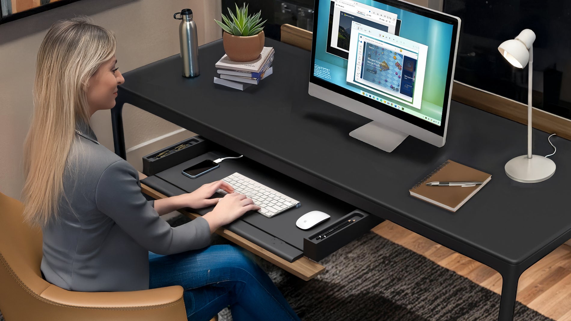 Black Luma 66" Desk 6762S
