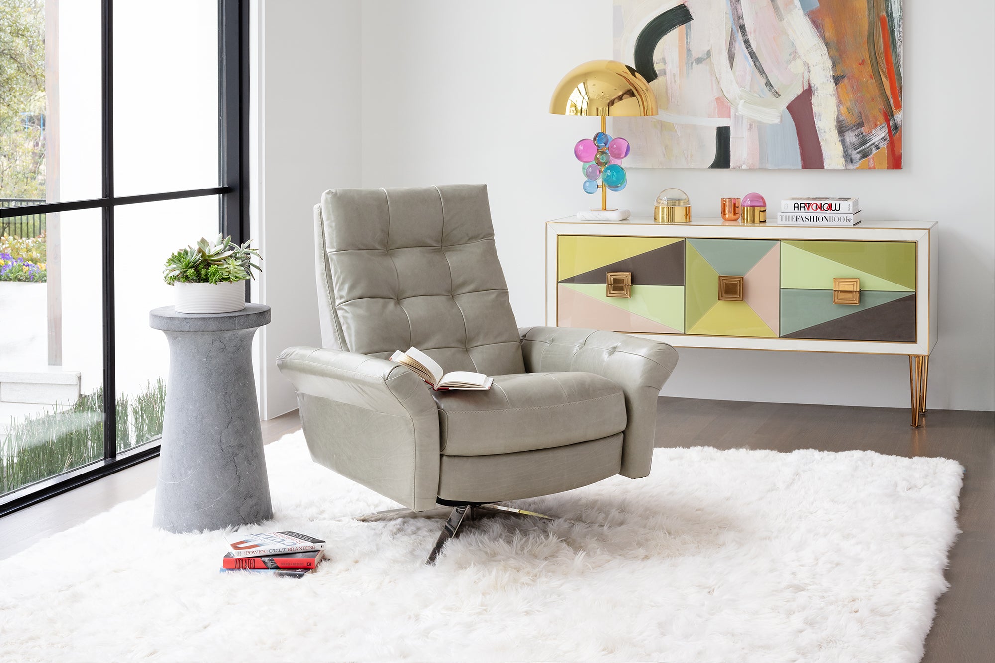 American Leather Cirrus Comfort Air Chair & Ottoman - Thumbnail 5