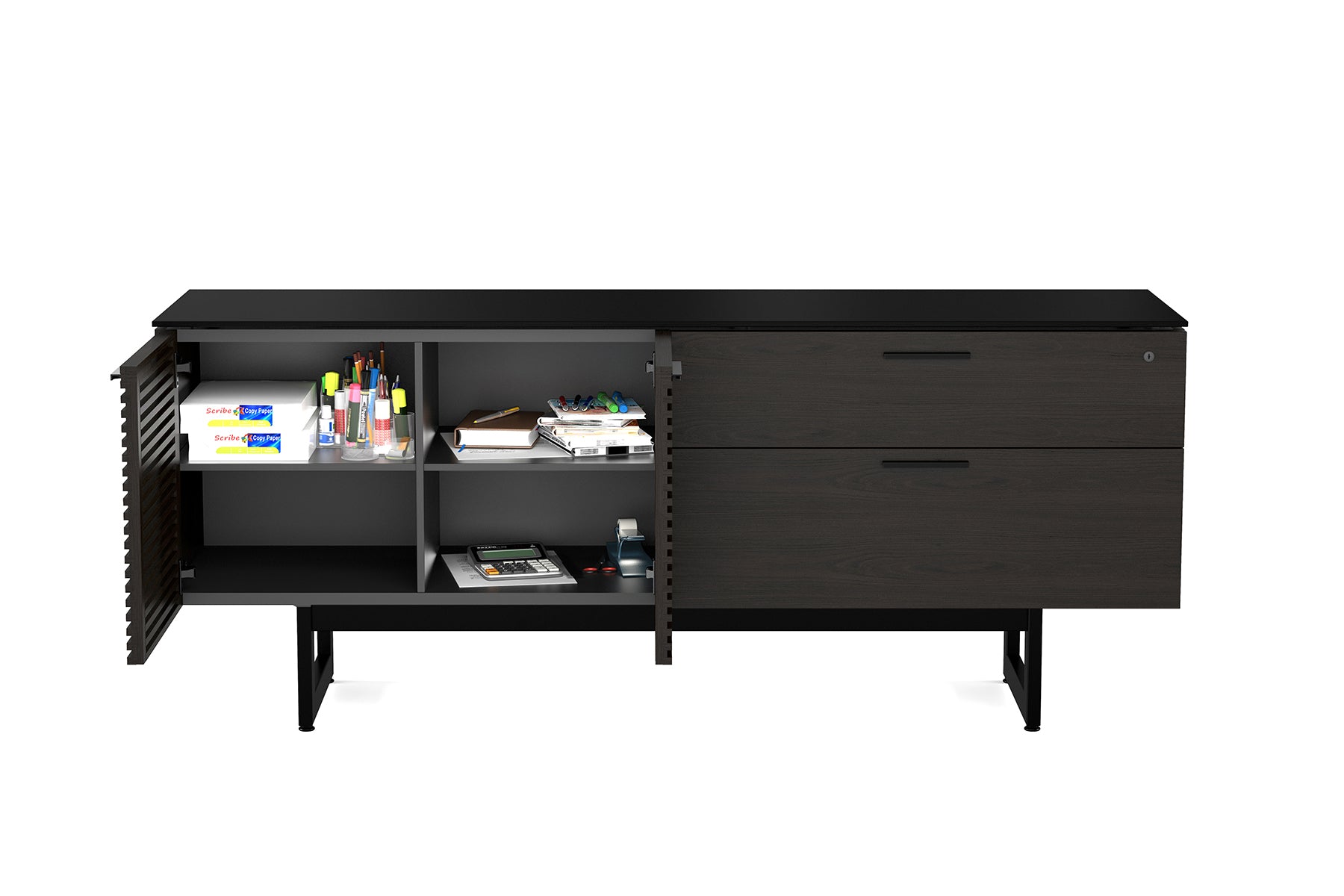 Corridor Credenza – Modern Office Storage with Locking File Drawer