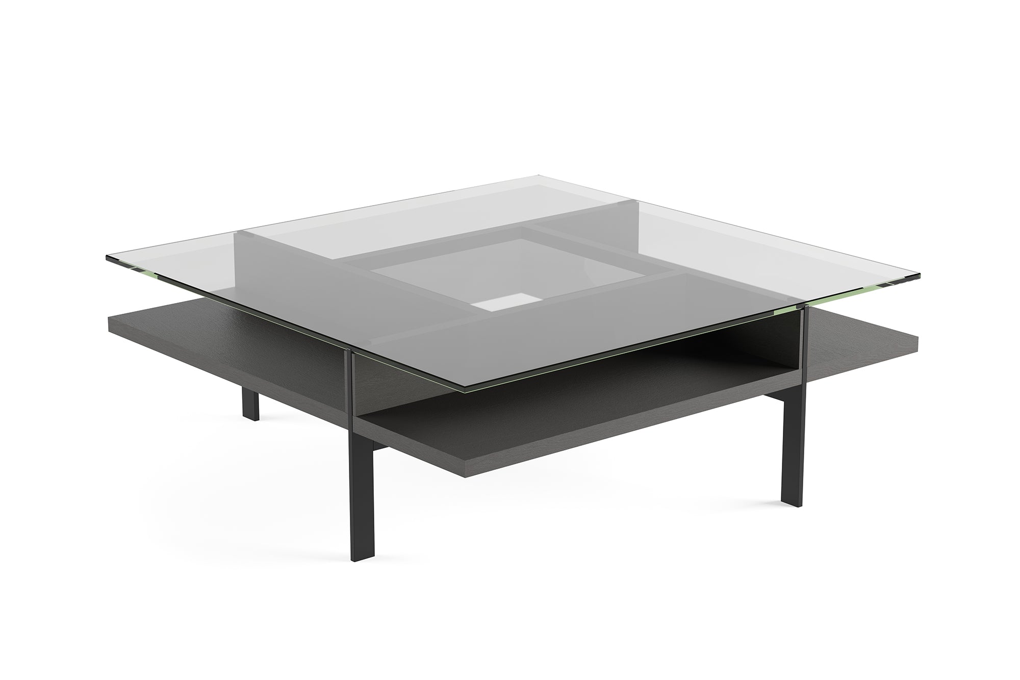 BDI Furniture Terrace square glass top coffee table with